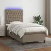Image de VIDAXL Sommier avec matelas et LED - Taupe