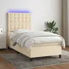 Image de VIDAXL Sommier à Lattes Lit Matelas LED 90x190 cm - Crème