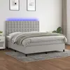 Image de vidaXL Sommier à lattes et matelas LED 180x200 cm Tissu Gris Clair
