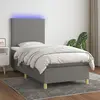 Image de vidaXL sommier à lattes et matelas avec LED 80x200 cm - Gris foncé