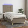 Image de vidaXL Sommier, matelas et LED 100x200 cm - Taupe