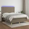 Image de VIDAXL Sommier à Lattes Lit LED Taupe - 140x190 cm