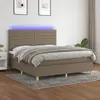 Image de vidaXL Sommier LED et matelas - Taupe