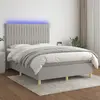 Image de VIDAXL Sommier à lattes LED - Gris clair 140x190 cm
