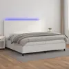 Image de VIDAXL Sommier à lattes avec matelas et LED - 200x200 cm - Blanc