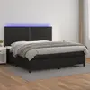 Image de vidaXL Sommier à lattes - Noir et LED