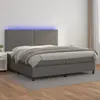 Image de VidaXL Sommier à lattes avec matelas et LED - Gris - 200x200 cm