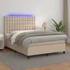Image de vidaXL Sommier à lattes LED Cappuccino 140x190 cm
