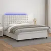 Image de VIDAXL Sommier à lattes avec matelas et LED - Blanc