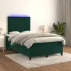 Image de VidaXL Sommier à lattes avec matelas et LED 120x200 cm - Vert foncé