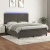 Image de Vidaxl Sommier, matelas et LED 180x200 cm - Gris foncé