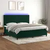 Image de vidaXL Sommier avec matelas LED 200x200 cm - Vert foncé