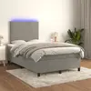 Image de vidaXL Sommier à lattes LED - Gris clair 120x200 cm