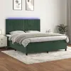 Image de VIDAXL Sommier à lattes de lit avec matelas et LED Vert foncé