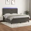 Image de vidaXL Sommier à lattes avec LED 160x200 - Gris foncé