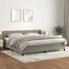 Image de vidaXL Sommier et Matelas Velours Gris 200x200 cm