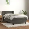Image de vidaXL Sommier à lattes avec matelas - Velours Gris foncé 90 x 200 cm