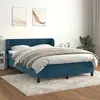 Image de VIDAXL Lit velours bleu foncé - 140x190 cm