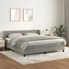 Image de vidaXL Sommier à lattes de lit et matelas Gris clair 180x200cm Velours