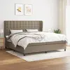 Image de VidaXL Sommier lattes avec matelas - Tissu taupe 200x200 cm