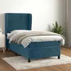 Image de vidaXL Sommier avec Matelas 80x200 cm Velours Bleu foncé