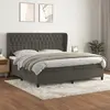 Image de vidaXL Sommier à lattes et matelas 200x200 cm - Gris foncé