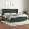 Image de VidaXL - Sommier à lattes et matelas Vert foncé 200x200cm Velours