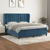 Image de vidaXL Sommier à lattes de lit et matelas - Bleu foncé 180x200 cm