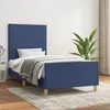 Image de vidaXL Cadre de lit avec tête de lit - Bleu 100x200 cm Tissu