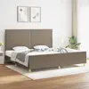 Image de vidaXL Cadre de Lit Tissu - Taupe 200x200 cm
