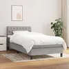 Image de vidaXL Sommier à lattes avec matelas 90x190 cm Gris clair