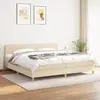 Image de vidaXL Sommier à lattes et matelas 200x200 cm Crème