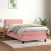 Image de vidaXL Lit avec sommier et matelas - 190 cm - Rose