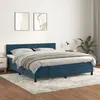 Image de vidaXL Sommier lit Bleu foncé 160x200 Velours
