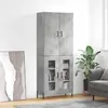 Image de vidaXL Buffet haut Bois d'ingénierie et fer - Gris béton