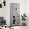 Image de vidaXL Buffet haut - Gris béton 69,5x34x180 cm