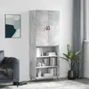 Image de vidaXL Buffet haut 69,5x34x180 cm - Gris béton