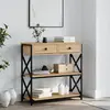 Image de vidaXL Table console chêne sonoma 75x28x75 cm bois d'ingénierie