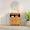 Image de vidaXL Armoire latérale marron et noir 75 cm