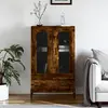 Image de vidaXL Buffet haut chêne fumé 69,5x31x115 cm