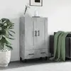 Image de vidaXL Buffet haut gris béton 69,5x31x115 cm