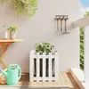 Image de VIDAXL Jardinière avec design de clôture - Blanc