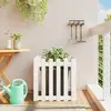Image de vidaXL Jardinière - Bois de pin massif Blanc