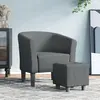 Image de vidaXL Chaise cabriolet avec repose-pied - Gris foncé