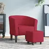 Image de vidaXL Chaise cabriolet avec repose-pied - Rouge bordeaux