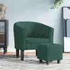 Image de vidaXL Fauteuil avec repose-pied vert foncé velours