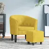 Image de vidaXL Fauteuil cabriolet avec repose-pied - Jaune velours