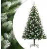 Image de vidaXL Sapin de Noël floqué 240 cm - Vert/Blanc