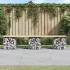 Image de vidaXL Banc de jardin gabion 203x44x42 cm - Bois de pin