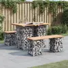 Image de vidaXL Banc gabion bois